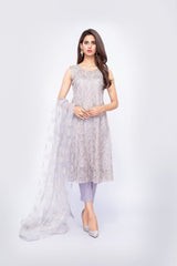 Bareeze Jagged Ch2694 Light Grey Dress