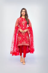 Bareeze Exotic Gold Mc526 Light Red Dress