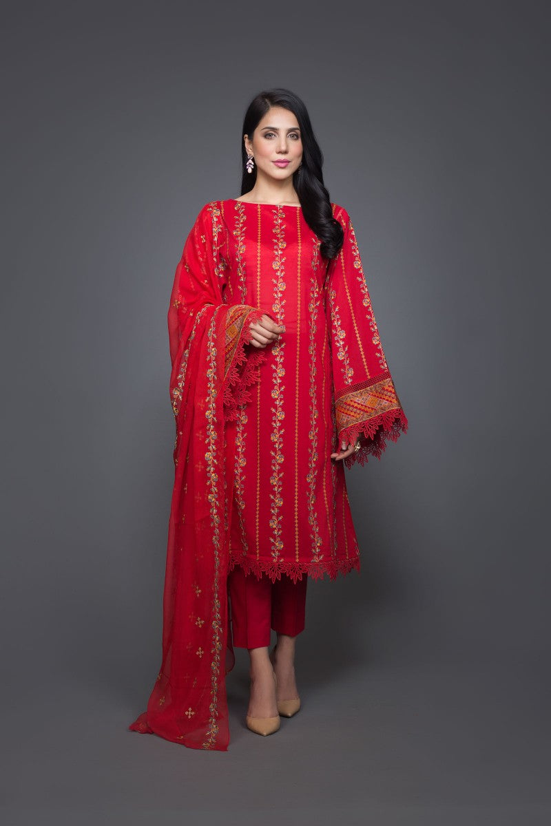 Bareeze Traditional Range Bnl753 Red Dress