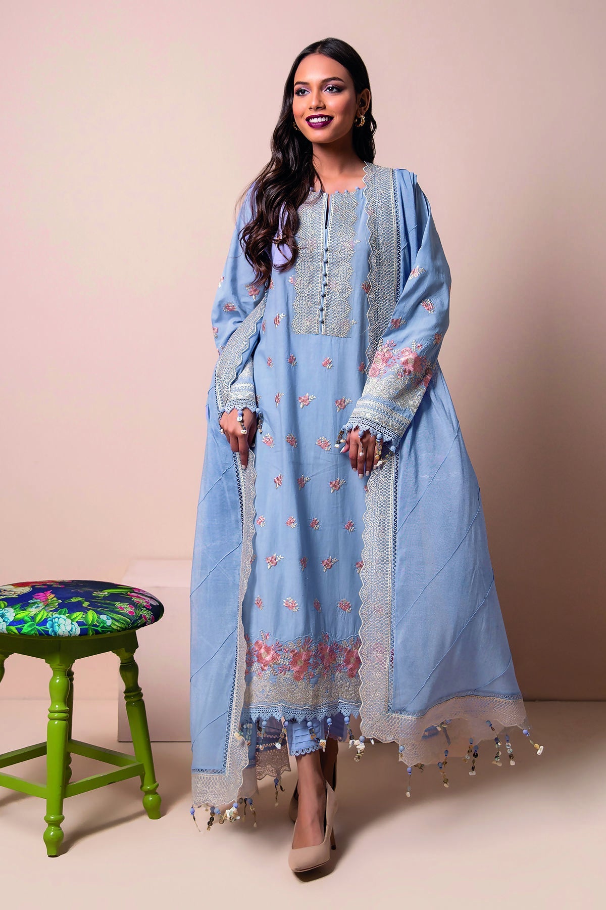 Khaadi Bcj22102 Blue Spring Summer 2022 – Sara Clothes