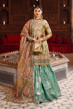 Maria B  Salmon and Leaf Green (BD-2503) Mbroidered Wedding Collection