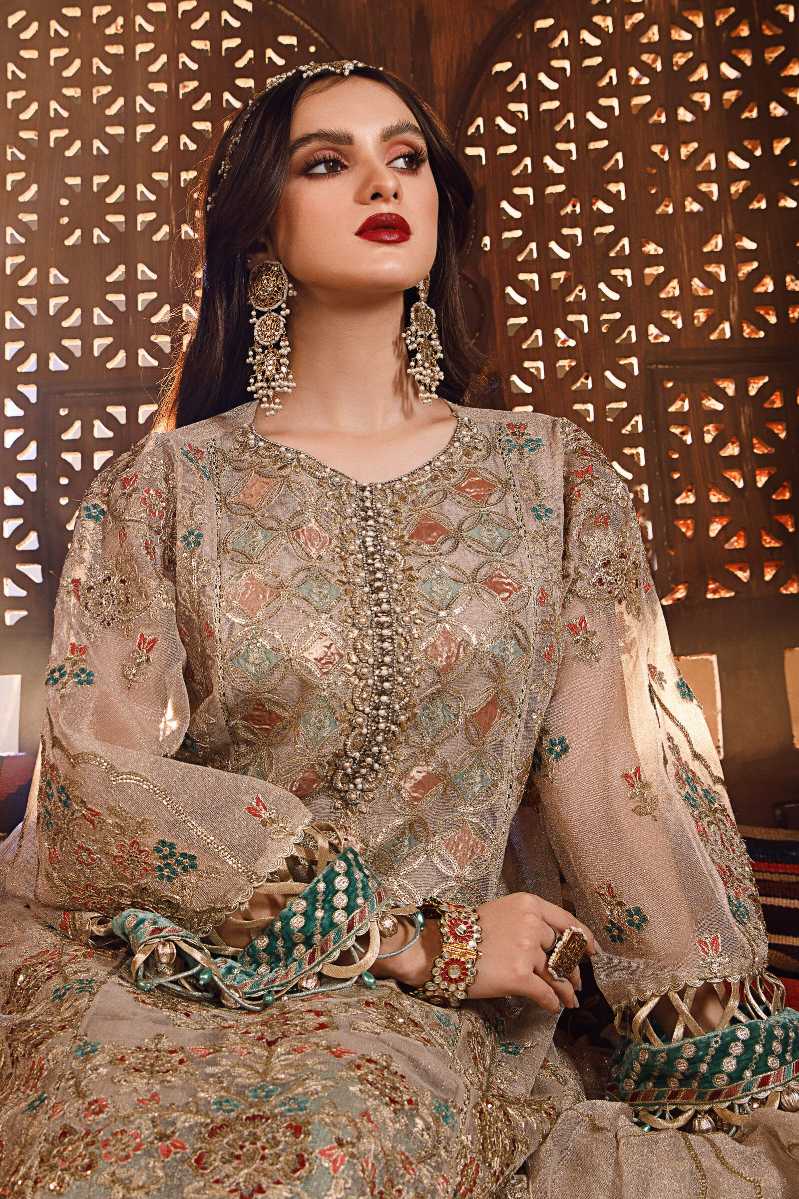 Maria B Off White with Sea Green (BD-2507) Mbroidered Wedding Collecti Sara Clothes Maria B Off White with Sea Green (BD-2507) Mbroidered Wedding Collecti Sara Clothes