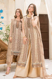 D-02 Beige Sequin Maryams Chiffon Collection 2021