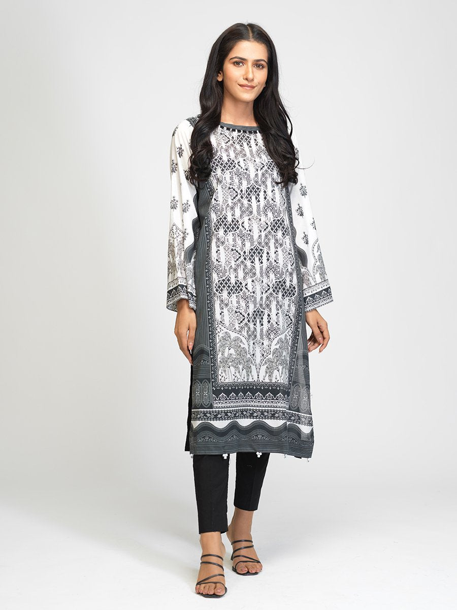 Salitex Lawn Shirt Black & White Bw 00048 Summer Collection 2021