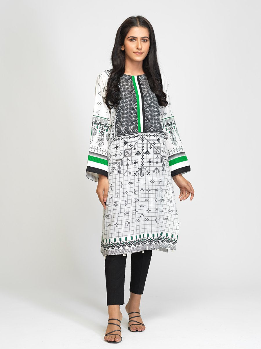 Salitex Lawn Shirt Black & White Bw 00047 Summer Collection 2021