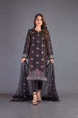 Bareeze Daman Range Bnl1015 Black Dress