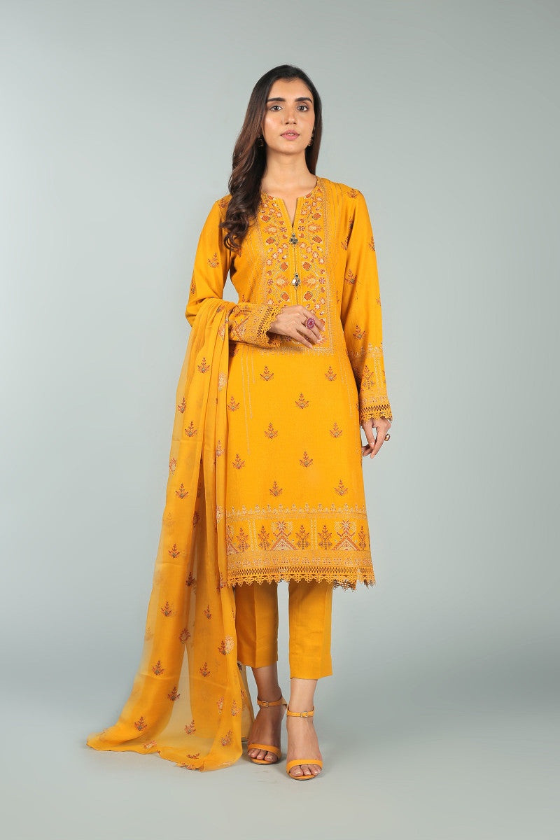 Bareeze Bnl1430 Mustard Winter Karandi Sara Clothes Bareeze Bnl1430 Mustard Winter Karandi Sara Clothes