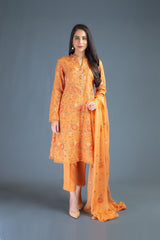 Bareeze Floral Orchid Bnl846 Orange Dress
