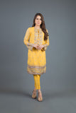 Bareeze Golden Work Bnl925 Yellow Dress
