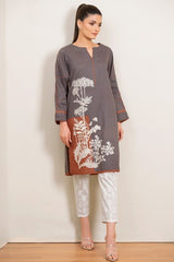 AlKaram Dyed Embroidered Dobby Kurti C1B-33 Pret 2021