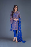 Bareeze Gold Ornament Ch2980 Navy Blue Dress