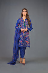 Bareeze Ethnic Grace Ch3068 Blue Dress