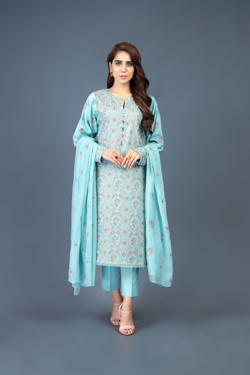 Bareeze Vintage Glam Ch3120 Sea Green Dress Sara Clothes Bareeze Vintage Glam Ch3120 Sea Green Dress Sara Clothes