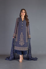 Bareeze Mughal Royalty Ch3208 Navy Blue Dress