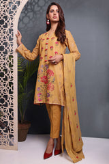 Bareeze Floral Artisty 1 Ch3235 Mustard Dress