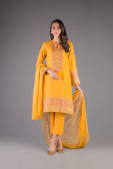 Bareeze Haleema Sultan Ch3309 Mustard Dress