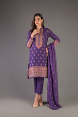 Bareeze Haleema Sultan Ch3309 Purple Dress