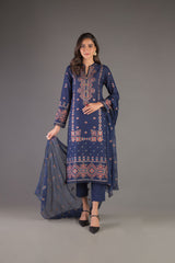 Bareeze Rushant Ch3311 Navy Blue Dress