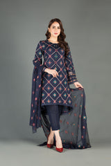 Bareeze Iftaliya Ch3331 Navy Blue Dress