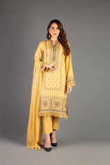 Bareeze Tribal Lines Ch3355 Yellow Dress