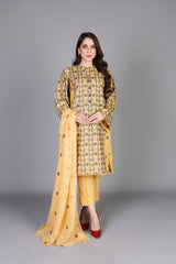 Bareeze Ethnic Rhythum Ch3368 Yellow Dress