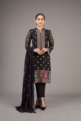 Bareeze Rangoli Gold Ch3413 Black Dress