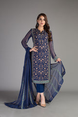 Bareeze Mughal Miniature 1 Ch3417 Navy Blue Dress