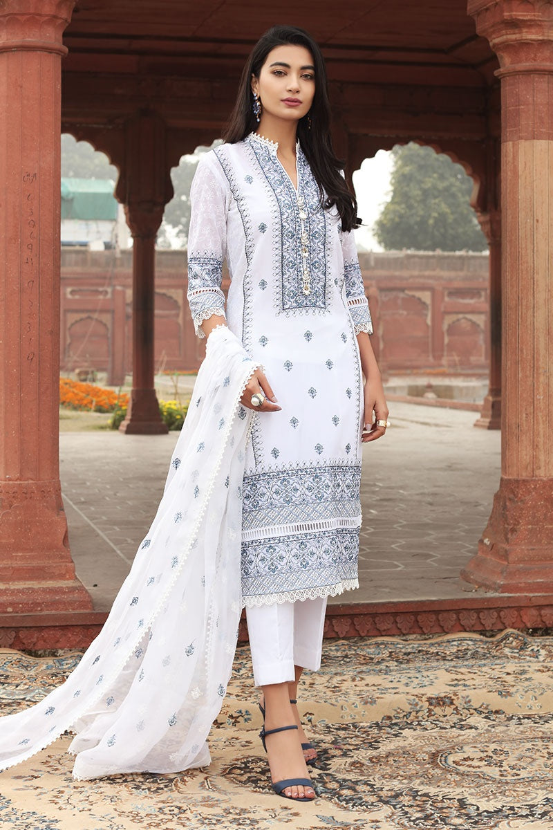 Bareeze CH3895 White Summer Embroidered Lawn Sara Clothes Bareeze CH3895 White Summer Embroidered Lawn Sara Clothes
