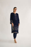 Dhanak DA 1697 Navy Blue Embroidered Kurta Velvet Vol II