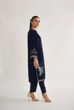 Dhanak DA 1697 Navy Blue Embroidered Kurta Velvet Vol II