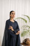 Dhanak DA-2044 Grey Embroidered Kurta With Dupatta Casual Cotton Prets 2022