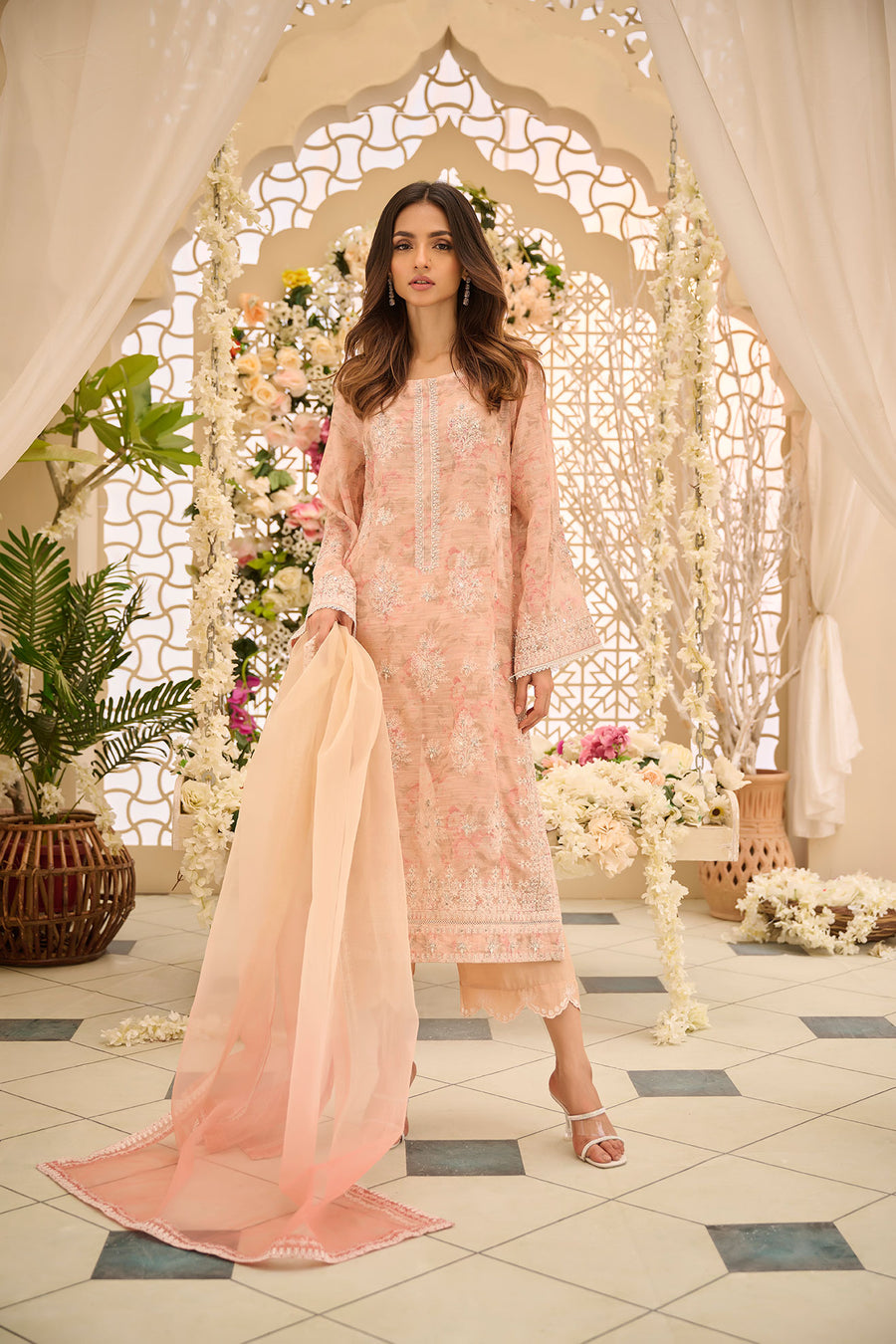 Dhanak DL-0256 Orange Luxury Pret 2024 – Sara Clothes