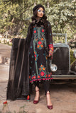 Maria B DL-1007-Black and Pink Luxury Linen Winter Collection 2022