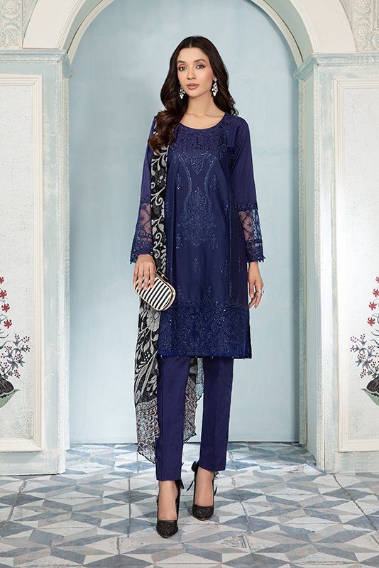 Maria B DW EA22 41 Blue Eid Casual Wear RTW 2022 – Sara Clothes