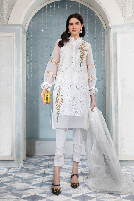 Maria B Suit White DW-EA22-62 Pre Fall Casual Prets 2022 – Sara Clothes