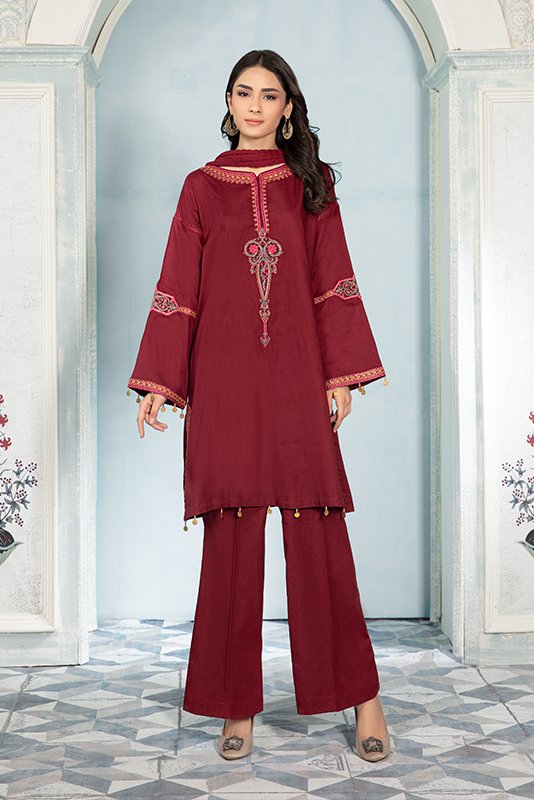 Maria B DW EA22 65 Maroon Eid Casual Wear RTW 2022 – Sara Clothes