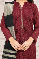 Maria B Maroon DW-EF22-41 Casual Lawn Prets 2022