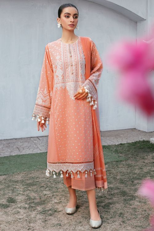 Alkaram ED 06B 22 Coral Meraki Embroidered Lawn 2022