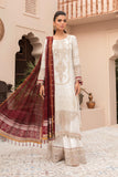 Maria B EL-21-01-Ivory White and Maroon Lawn Eid Collection 2021