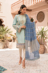 Maria B EL-21-07-Blue Lawn Eid Collection 2021