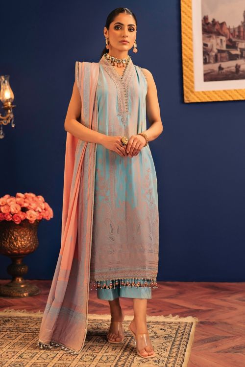 Alkaram FC-1A-22-Sky Blue Festive Eid Lawn 2022