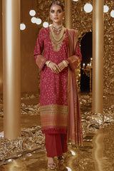 Alkaram FC-W-15E-22-3-Deep Red Festive Winter Collection