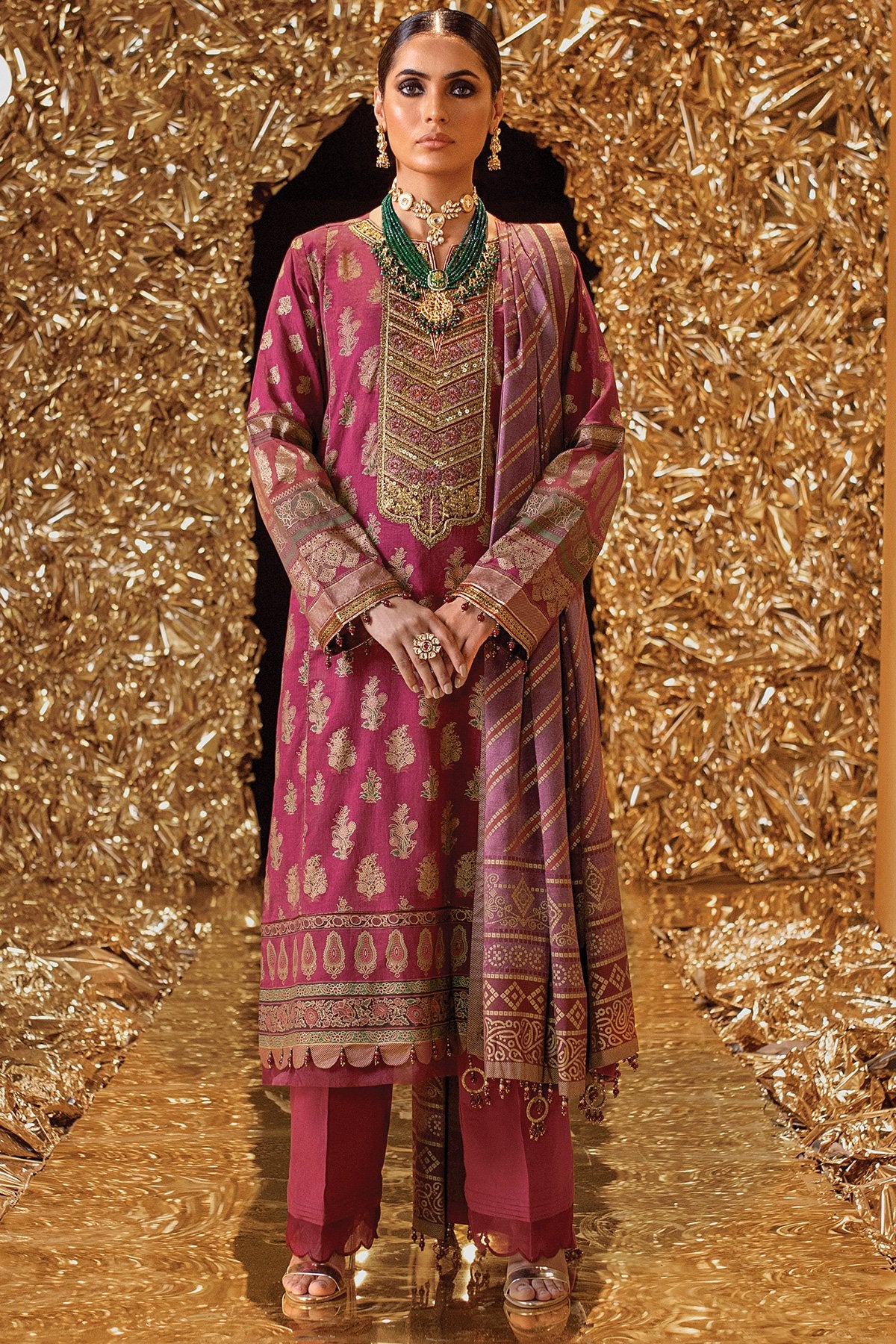 Alkaram FC-W-21H-22-3-Maroon Festive Winter Collection