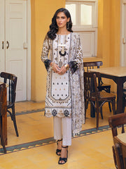 Salitex Snow White 3pc Embroidered Lawn With Chiffon Dupatta Faustina Wk 00728a Summer Collection 2021