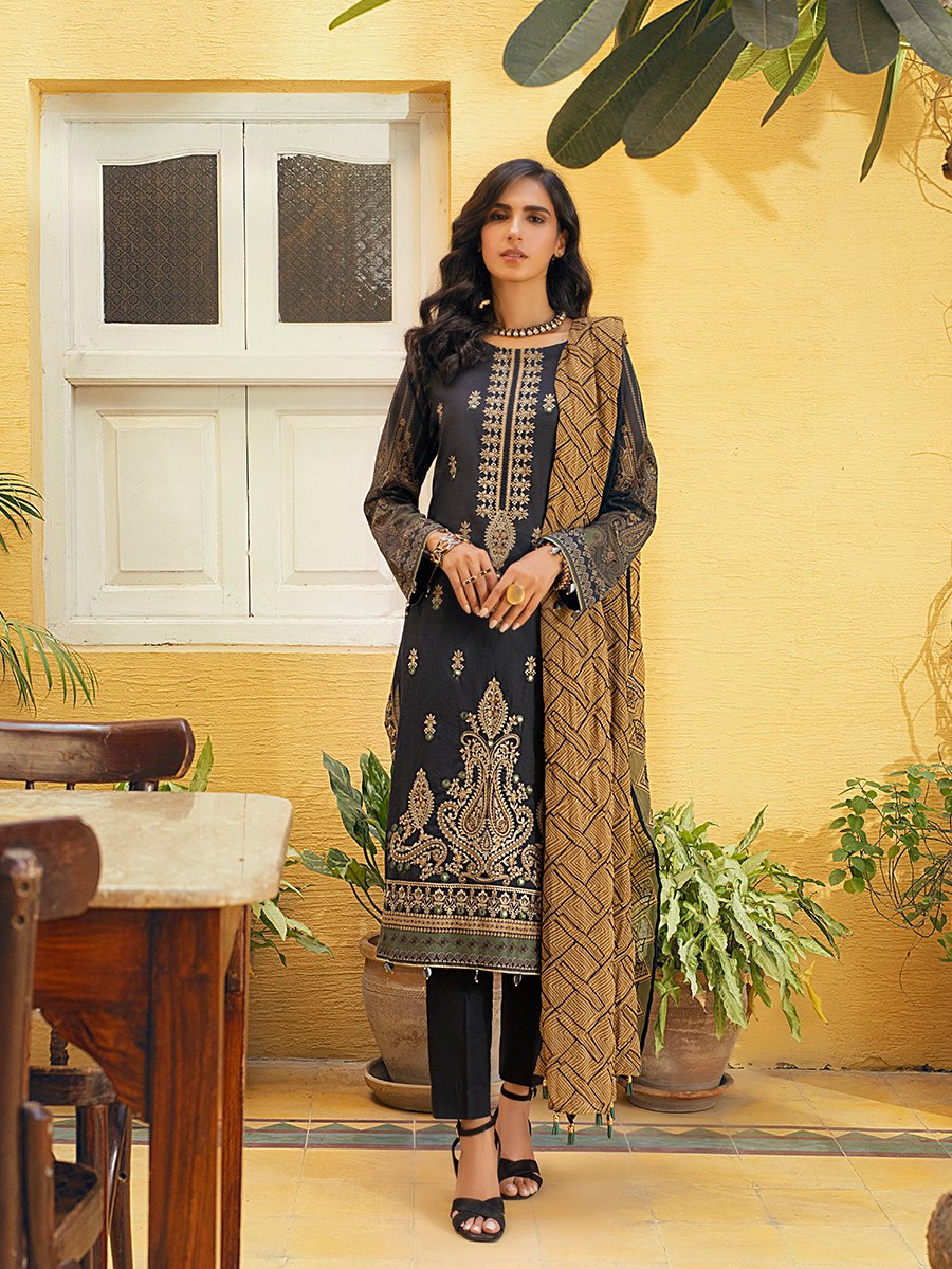 Salitex Duffel Lily 3pc Embroidered Lawn With Chiffon Dupatta Faustina Wk 00732a Summer Collection 2021