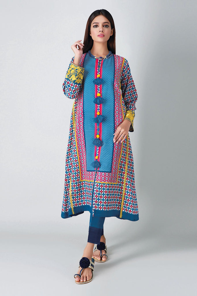 Khaadi Ilk20405 Blue Winter Collection 2020 Sara Clothes