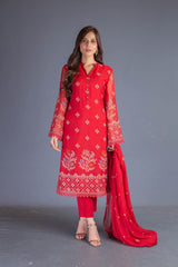 Bareeze Mukesh Range Bnl1081 Red Dress