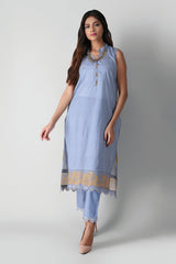 Khaadi J21390 Blue Autumn Collection 2021