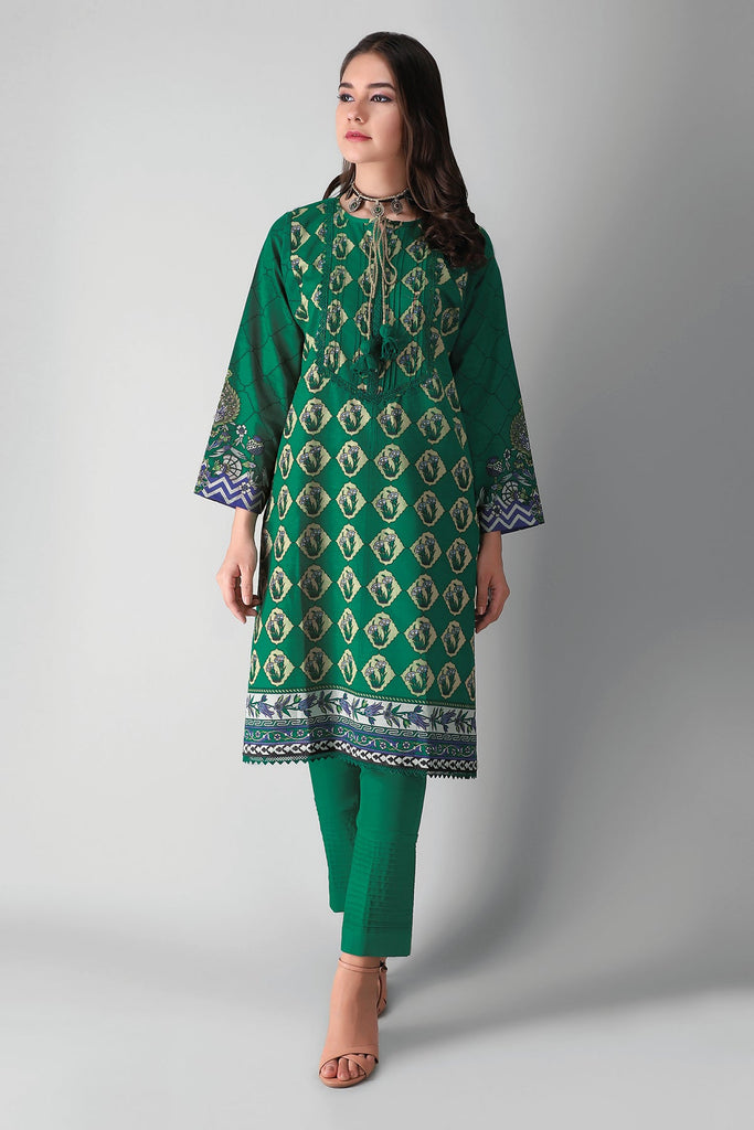Khaadi Jlk21450 Green Winter 2021 Sara Clothes