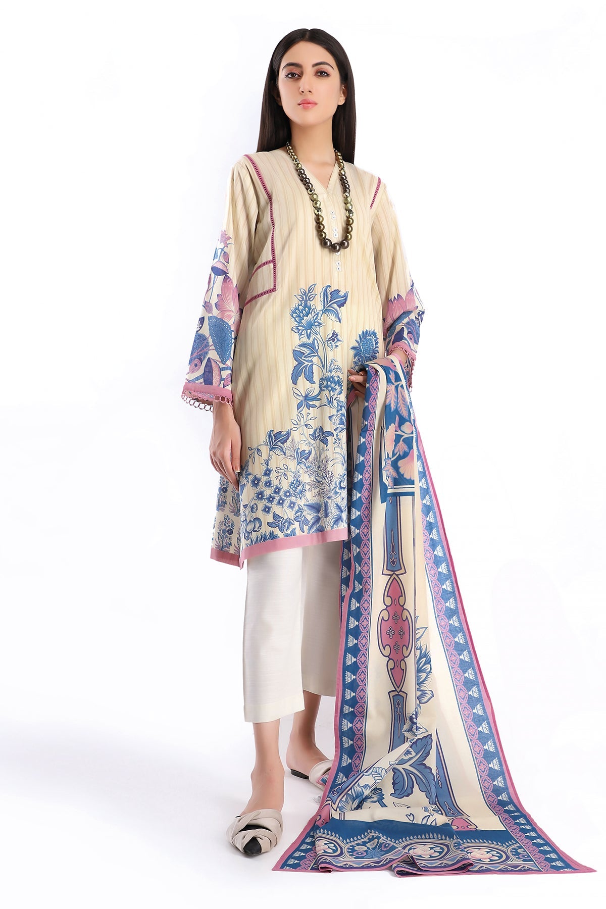 Khaadi L20222 Beige Summer Collection 2020 – Sara Clothes